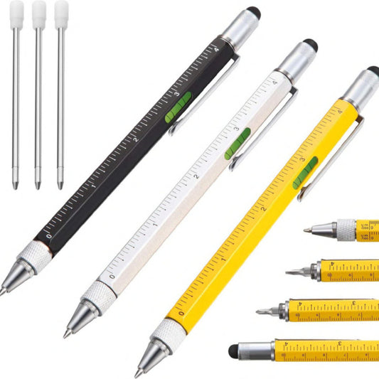 All-in-One Multifunction Ballpoint Pen with Stylus, Light, Level & More