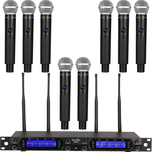 MicrocKing 8-Channel UHF Wireless Microphone System