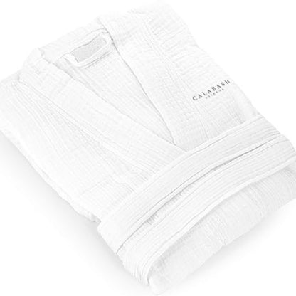 White Muslin Robe – Lightweight, Breathable, and Luxurious