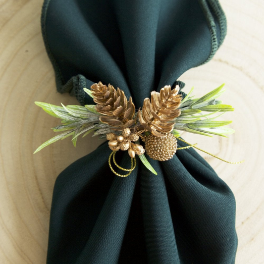 Christmas Gold Metal Napkin Rings – 2 Inch