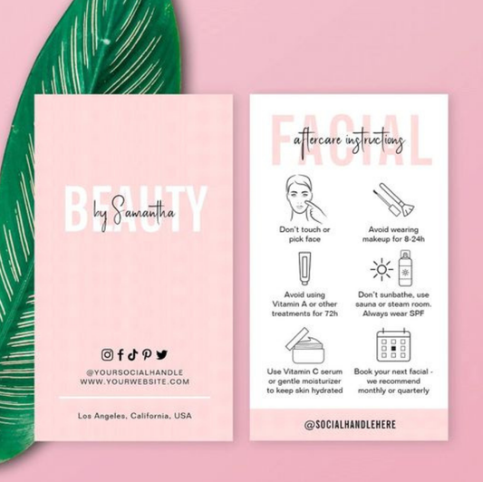 Spa Service Card for Guest Rooms