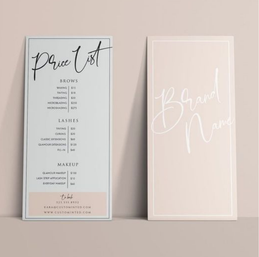 Spa Service Cards for Guest Rooms