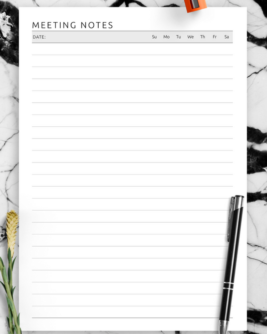 Professional Meeting Notepad for Conferences & Business Events