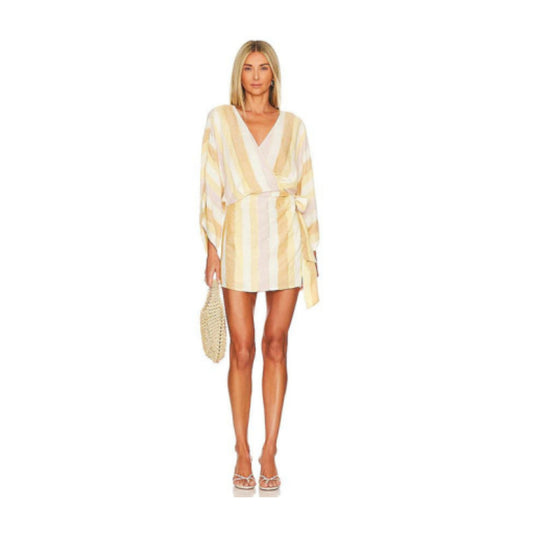 Pfeiffer Wrap Mini Dress – Striped Kimono Sleeve Dress