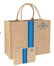 EcoChic Large Jute Beach Tote with Clutch – Pink & Orange Woven Design