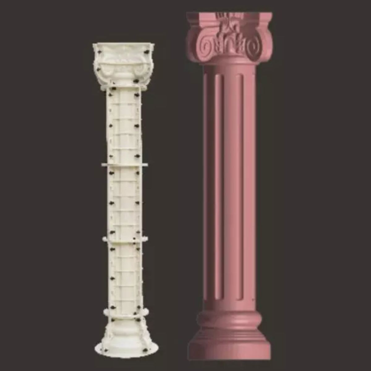 Compact 150mm Round Groove Roman Pillar R-3
