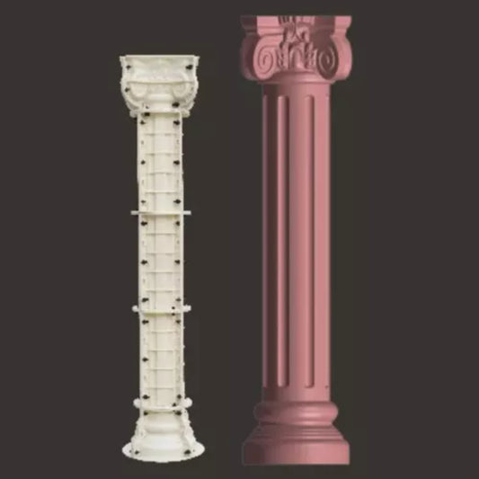 Compact 150mm Round Groove Roman Pillar R-3