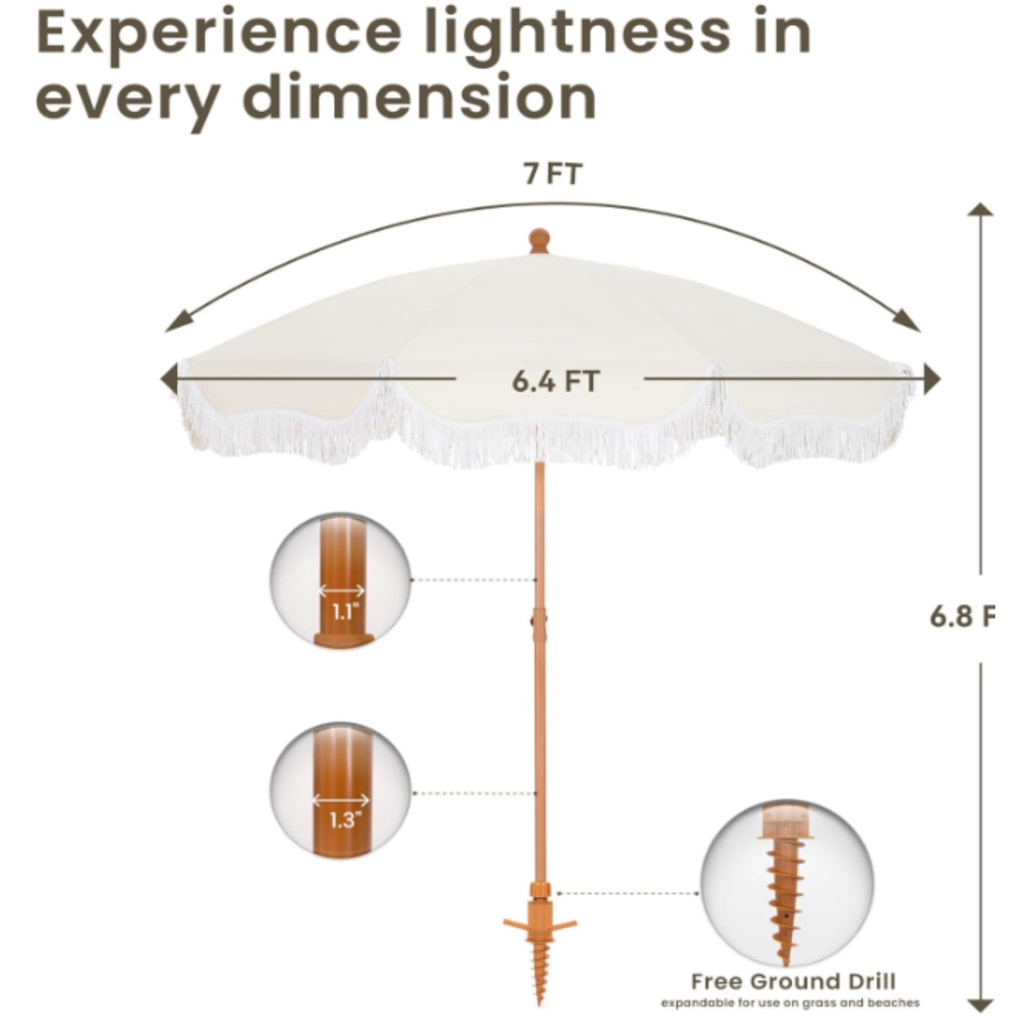 Windproof & UV-Resistant Pool Umbrella – Rust-Resistant Design