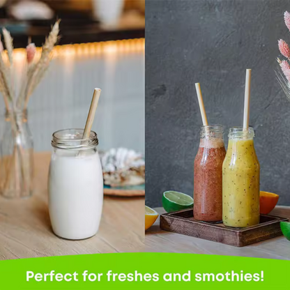 100-Pack Organic Wheat Drinking Straws – Biodegradable & Eco-Friendly