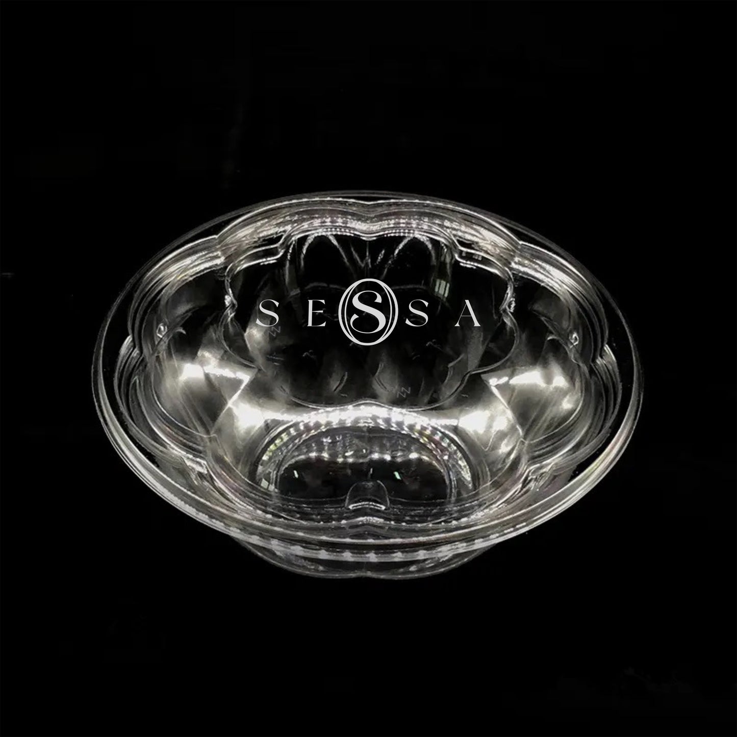 32oz Round Salad Bowl – Clear PET Plastic for Fresh Food Display