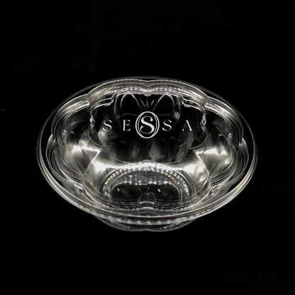 32oz Round Salad Bowl – Clear PET Plastic for Fresh Food Display