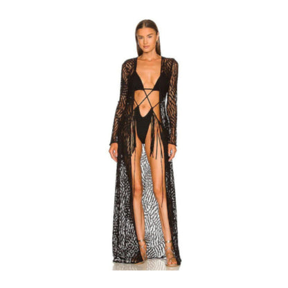 Ryland Robe – Sheer Lace Long Beach Cover-Up