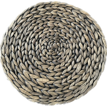 Kailia Black Washed Seagrass Charger Plate – 13 Inch, Round