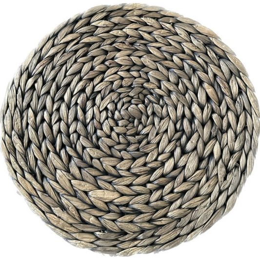 Kailia Black Washed Seagrass Charger Plate – 13 Inch, Round
