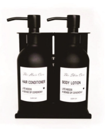 Wall-Mounted Matte Black Aluminum Bottle Dispensers