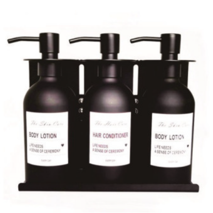 Wall-Mounted Matte Black Aluminum Bottle Dispensers