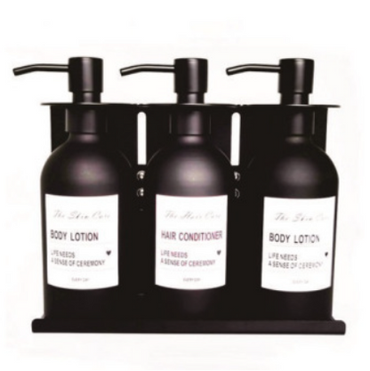 Wall-Mounted Matte Black Aluminum Bottle Dispensers