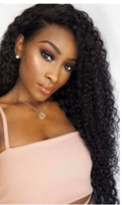 Real Human Hair Kinky Curly Lace Front Wig for Women - 180% Density