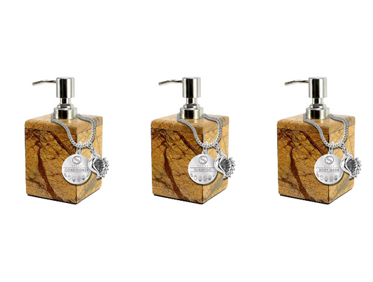 Square Luxury Cave Marble Dispenser – Elegant & Refillable