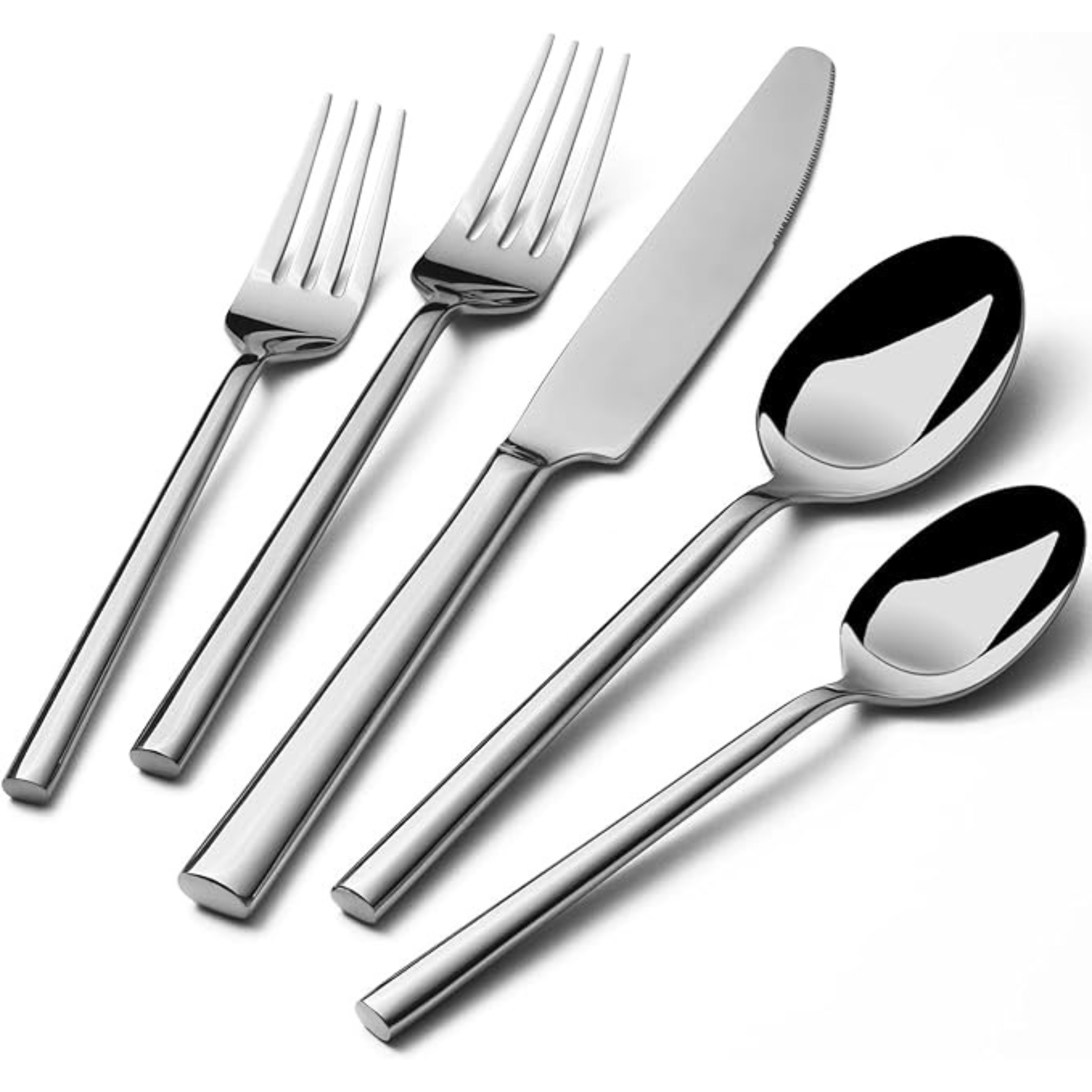 Forged Stainless Steel Silverware Set – Potter-Silver Finish – Sessa ...