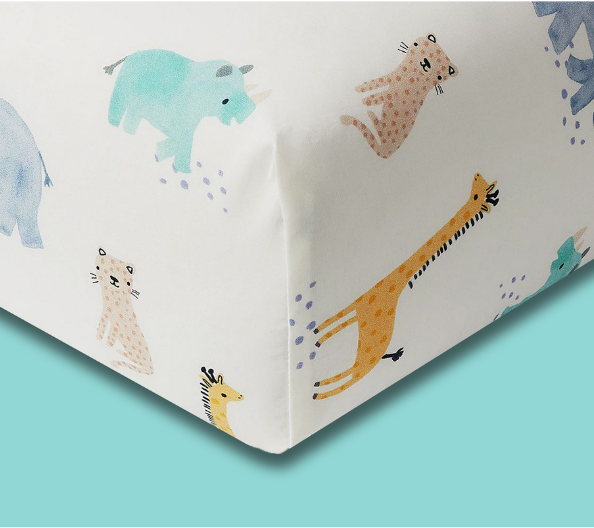 Organic Cotton & Bamboo Muslin Baby Fitted Crib Sheet
