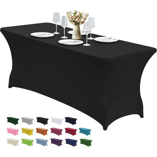 Spandex Tablecloth – 90x60xH35-48cm in Red, White, Beige, Blue, Champagne