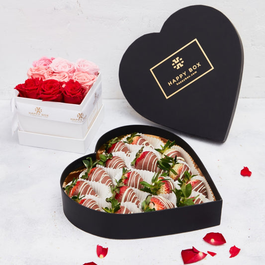 Chocolate Covered Strawberry Box - Heart-Shaped Delight