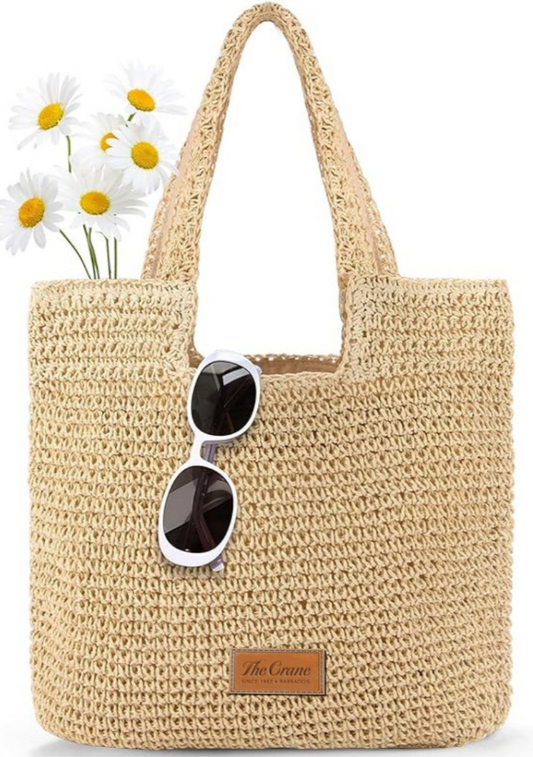 Customizable Oversized Raffia Straw Tote Handbag – Chic & Spacious Beach Bag