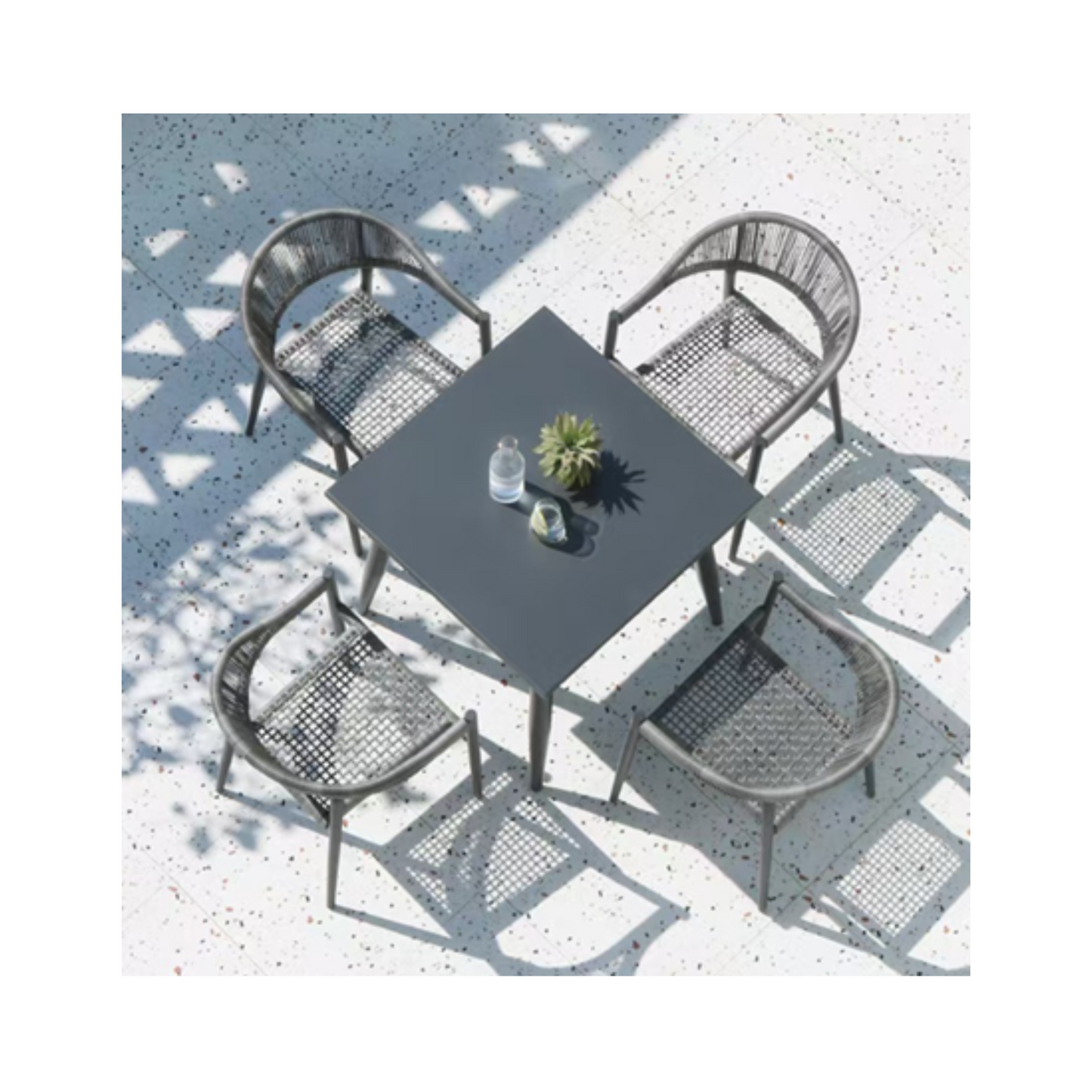 Premium Outdoor Dining Set – (2/4/6) Chairs + 1 Table – Aluminum Alloy & Rattan