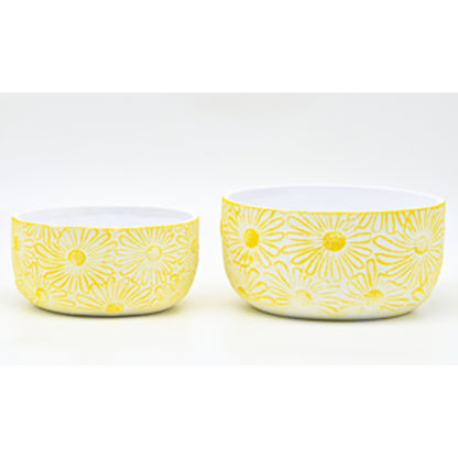 Wide Rim Flower Pot Set NPF3371-Y / NPF3372-Y