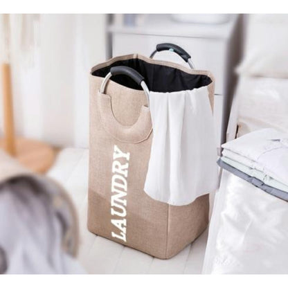 Laundry Bag JY008 – Cotton-Linen EVA Storage Bag with Handle Strap