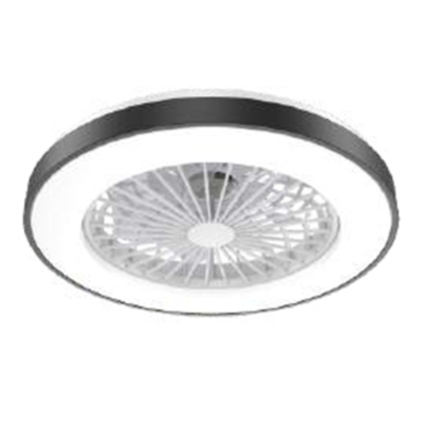 KBS-20K005 Compact Black Ceiling Fan with LED Light