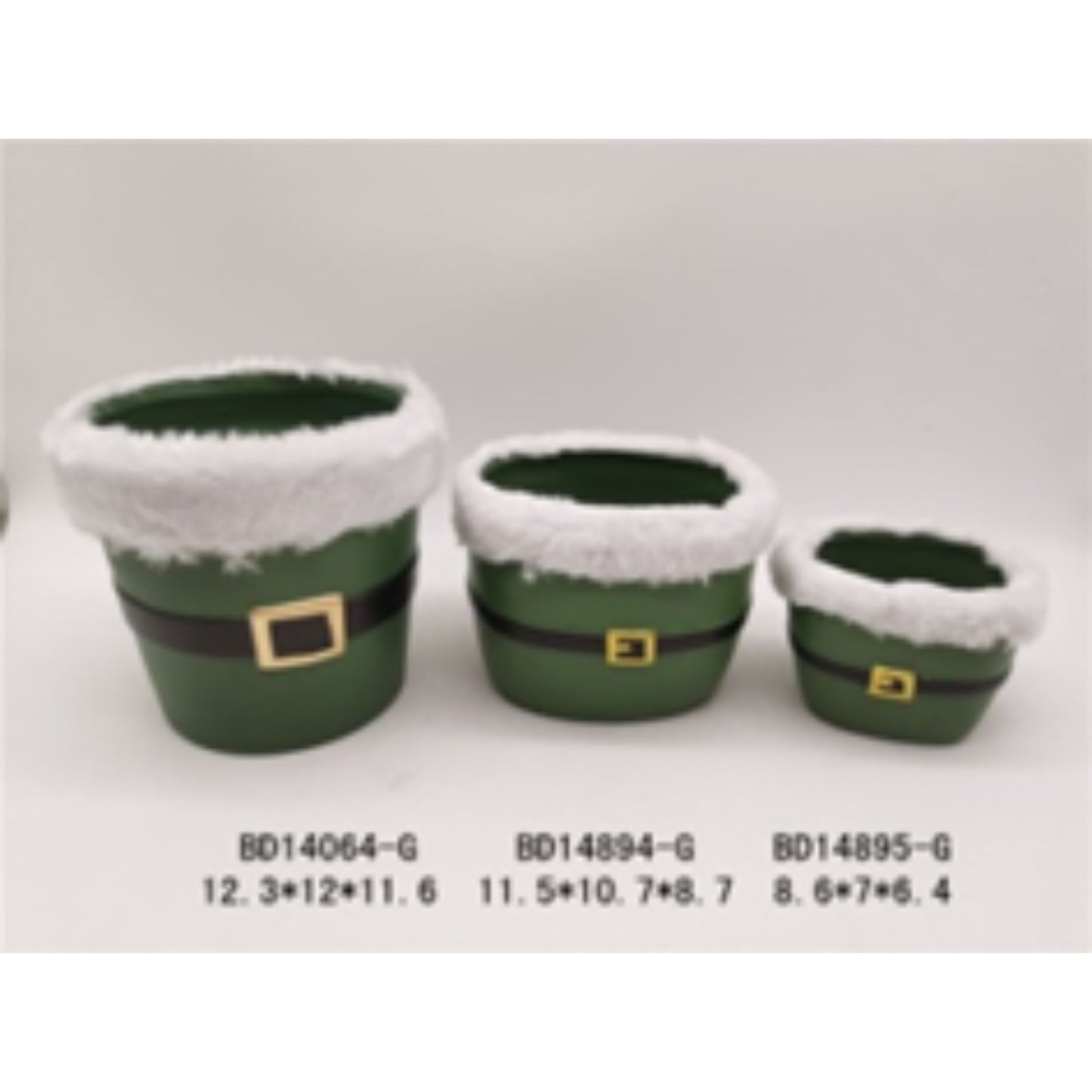 Holiday Terracotta Ceramic Christmas Pot Trio