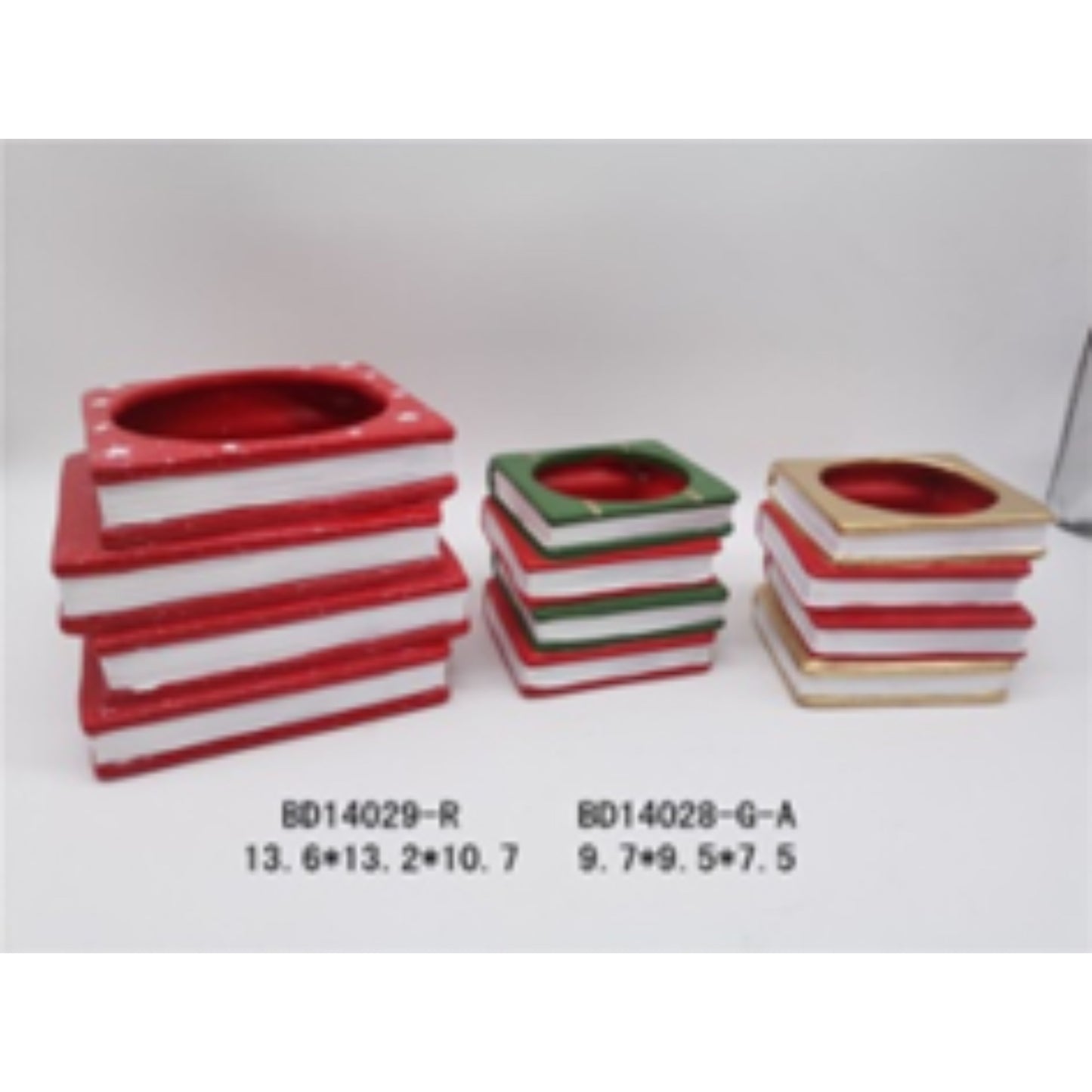 Terracotta Ceramic Christmas Flower Pots Duo