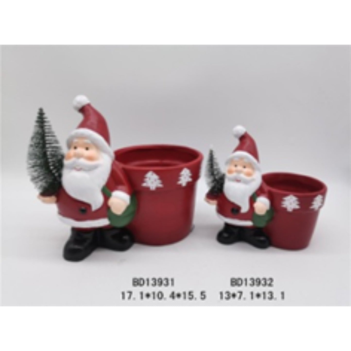 Christmas Terracotta Ceramic Pot Duo