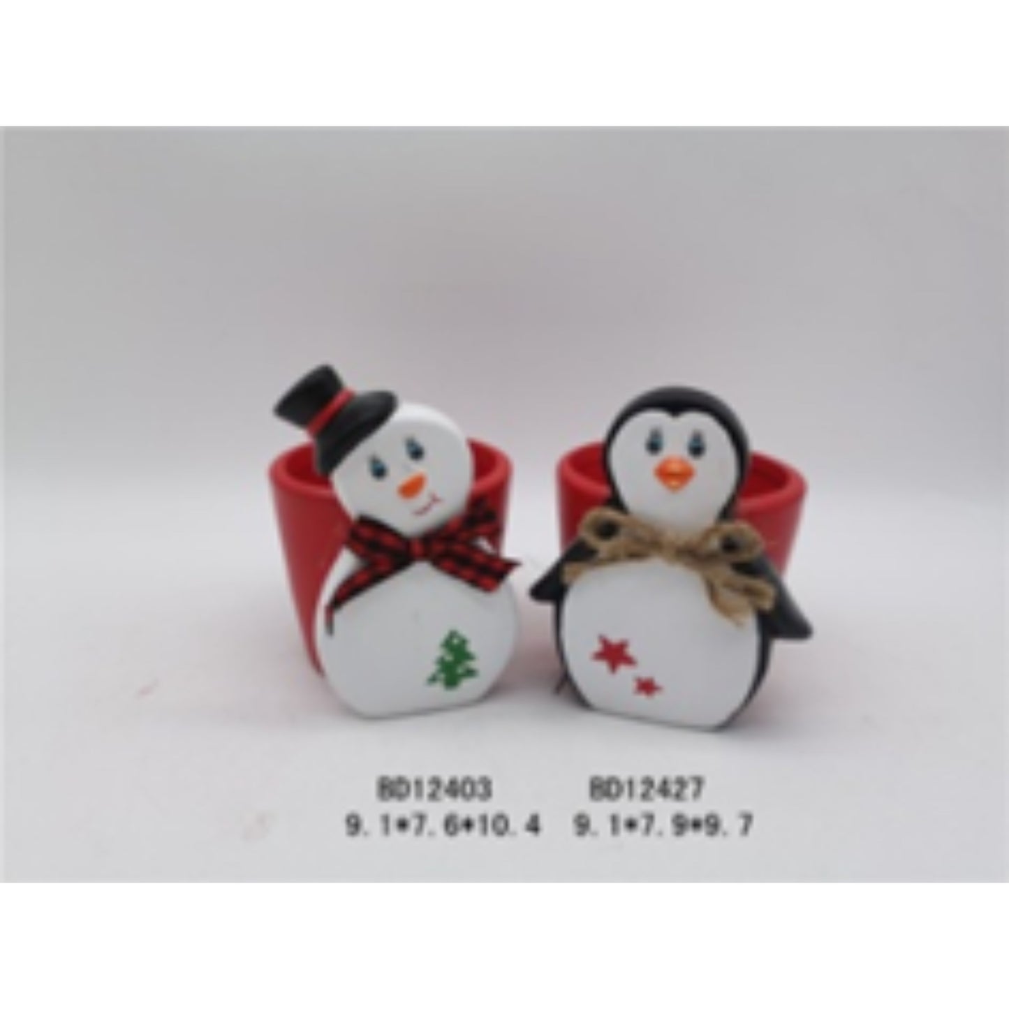 Holiday Terracotta Ceramic Christmas Pot Duo