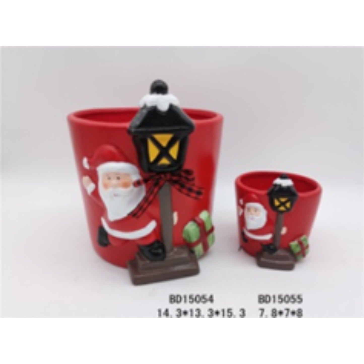 Holiday Terracotta Ceramic Flower Pot Duo