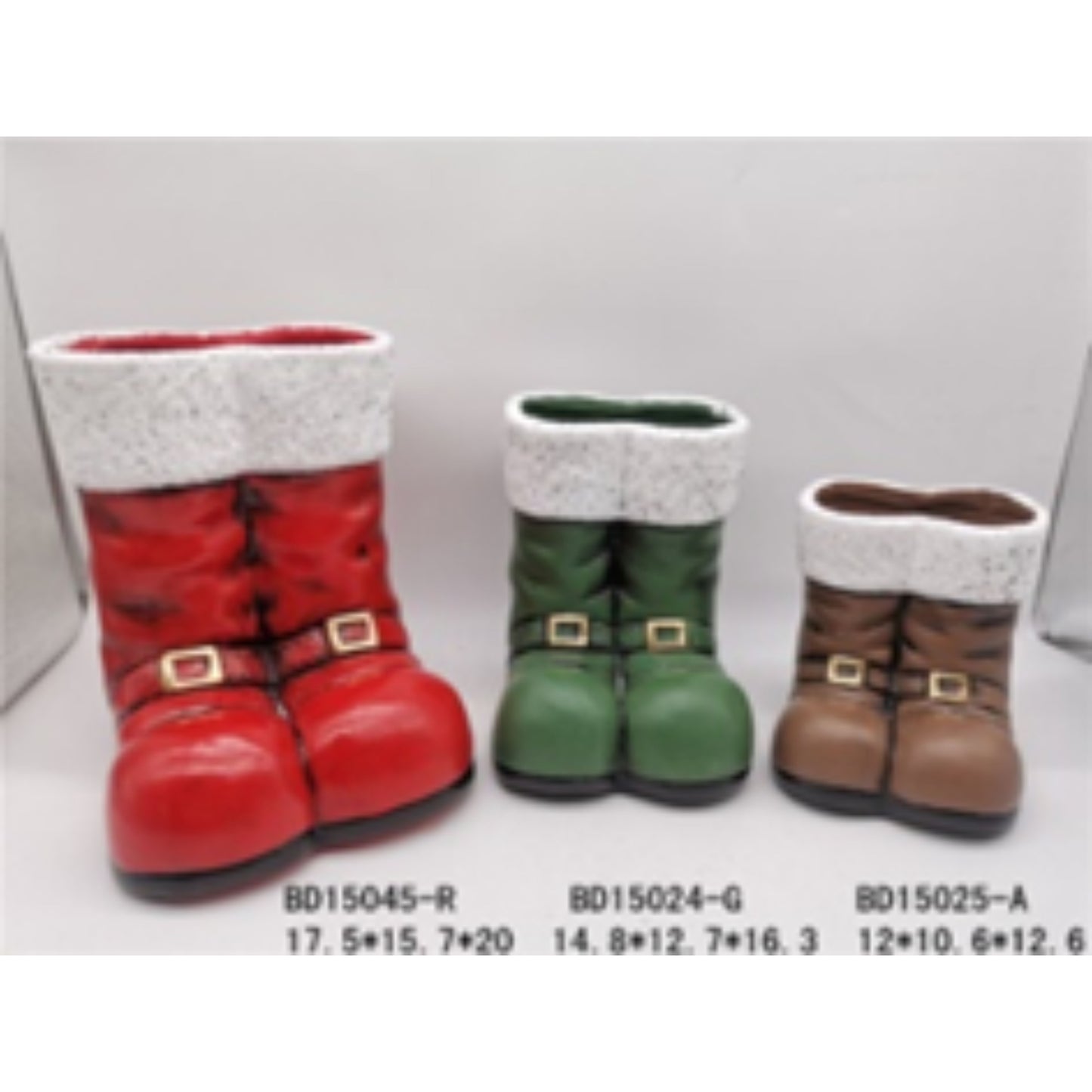 Decorative Ceramic Christmas Terracotta Pot Trio