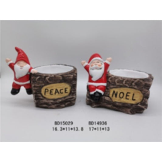 Ceramic Terracotta Christmas Flower Pot Duo