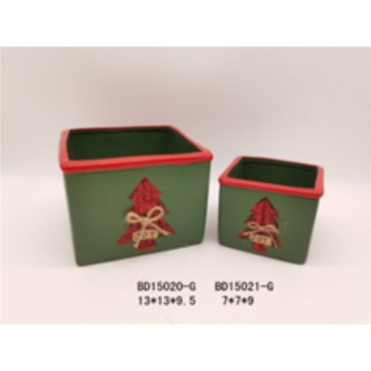 Terracotta Ceramic Christmas Pot Duo