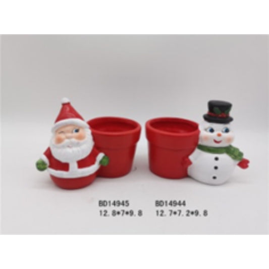 Rustic Holiday Terracotta Planter Pair