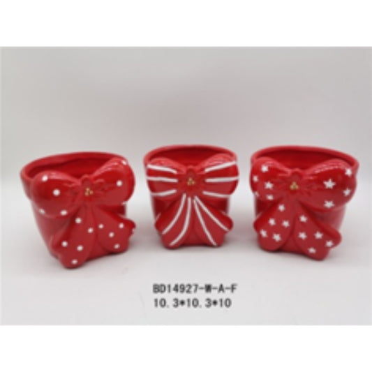 Small Ceramic Christmas Terracotta Pot