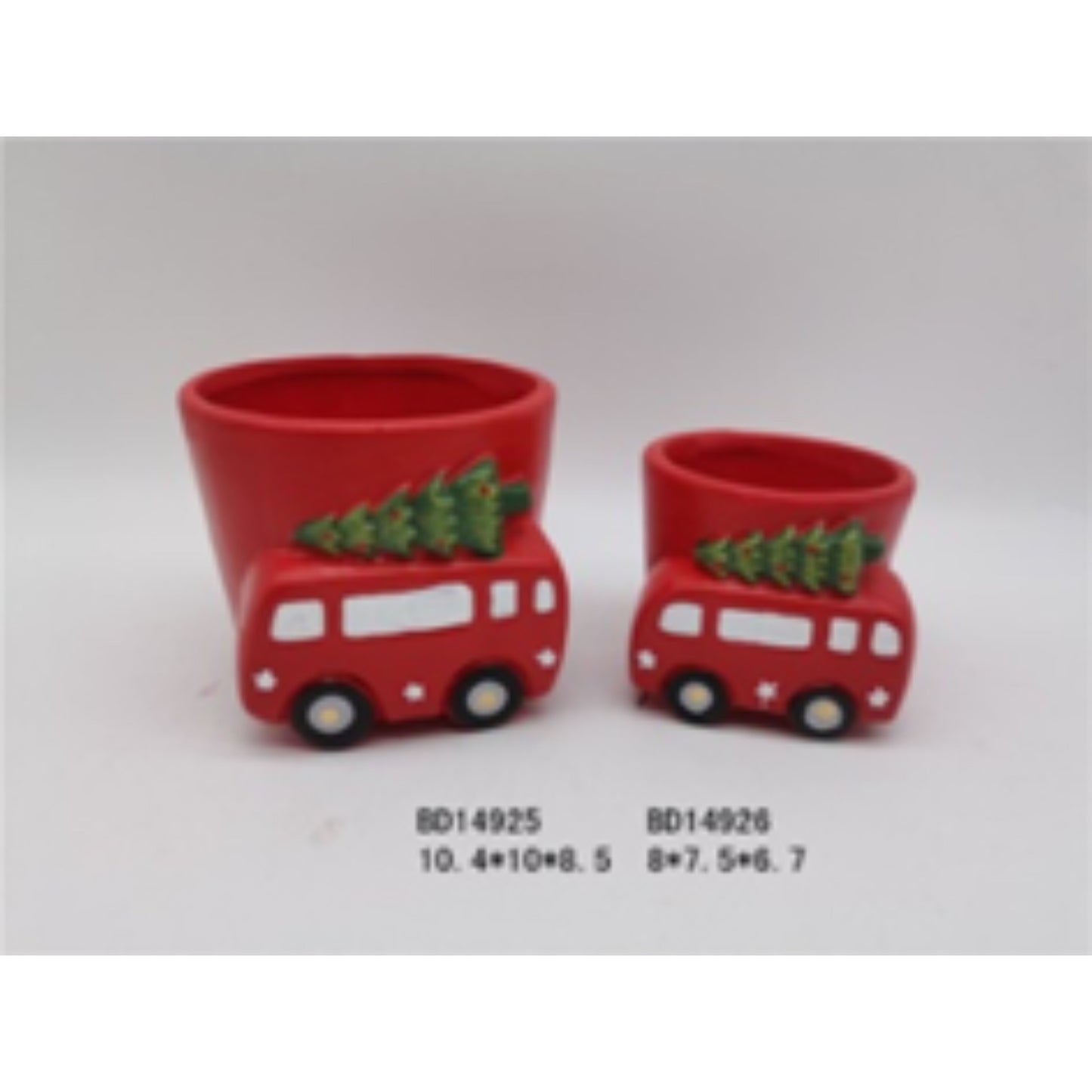 Compact Terracotta Ceramic Christmas Flower Pots