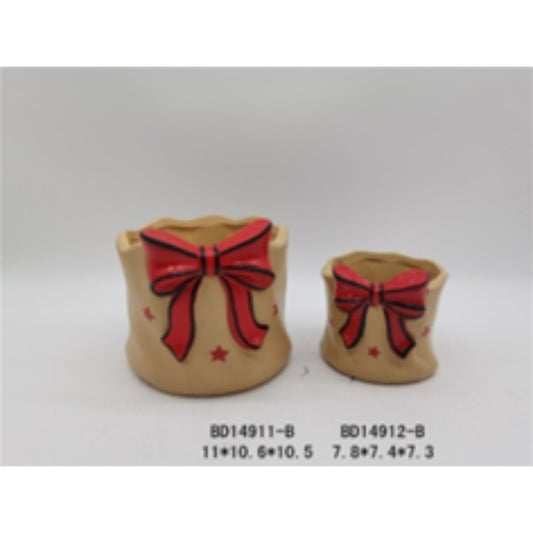 Mini Ceramic Christmas Terracotta Pot Set