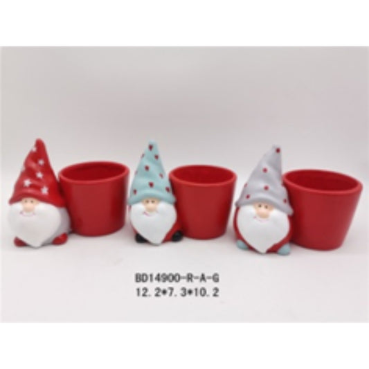 Red Green Ceramic Christmas Terracotta Pot