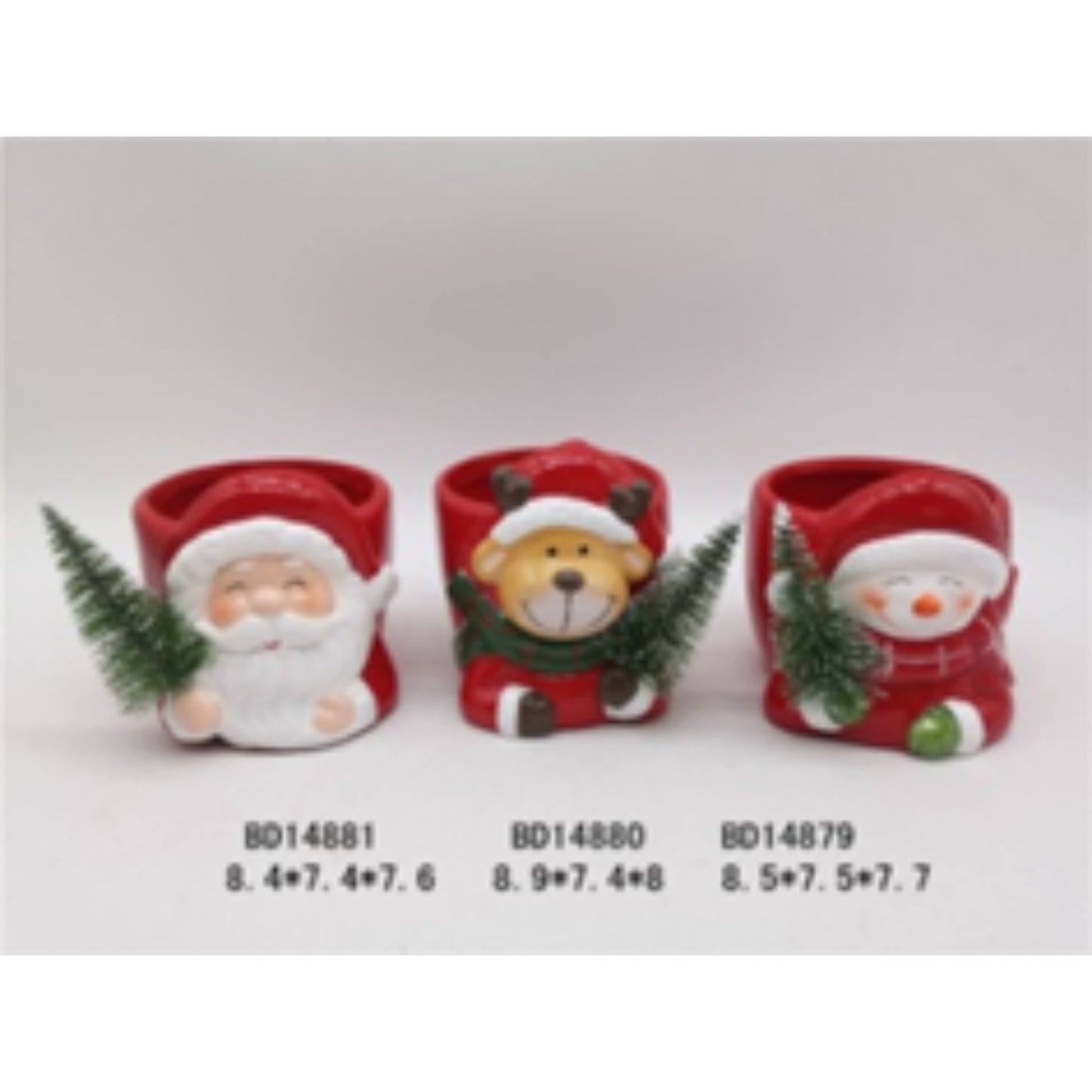 Compact Terracotta Ceramic Christmas Flower Pots