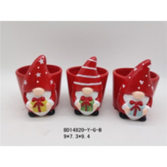 Compact Terracotta Ceramic Christmas Flower Pot