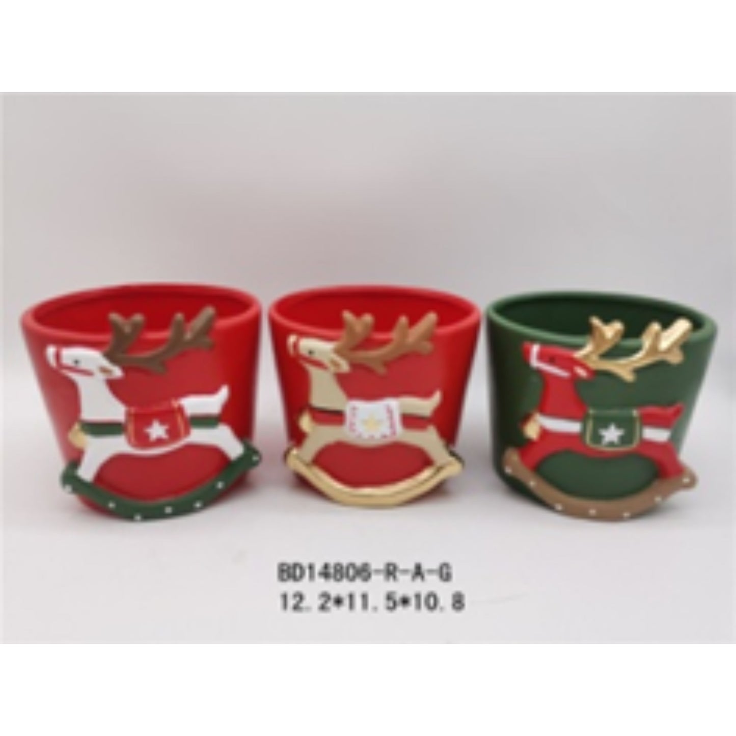 Classic Terracotta Ceramic Christmas Flower Pot