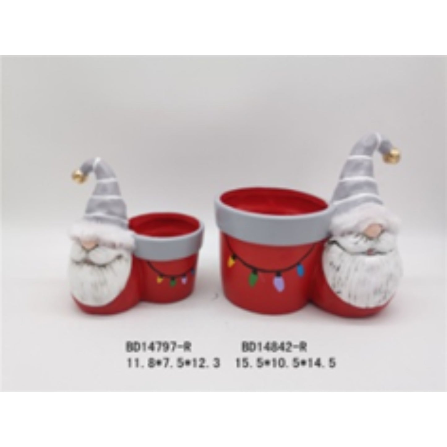 Holiday Terracotta Ceramic Flower Pot Duo
