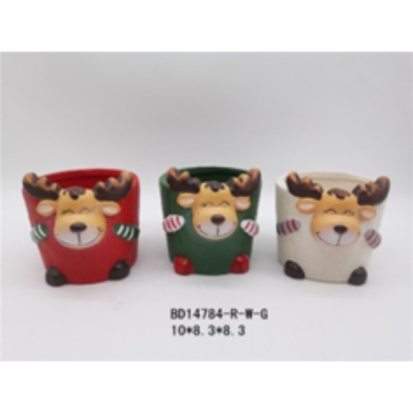 Classic Tri-Color Terracotta Christmas Pot